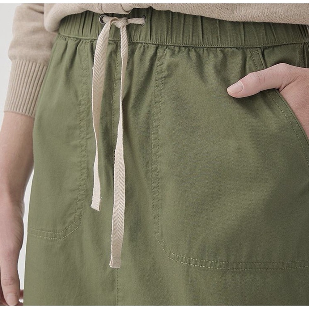 Pact Organic Cotton Daily Twill Utility Skirt Olivine Green Size‎ XS Knee Length - Picture 4 of 14
